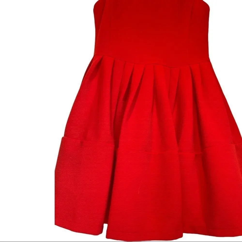 NWT Kling Brand Red Dress skater style Flattering fit womens dress size XS 0-2 - Picture 9 of 14